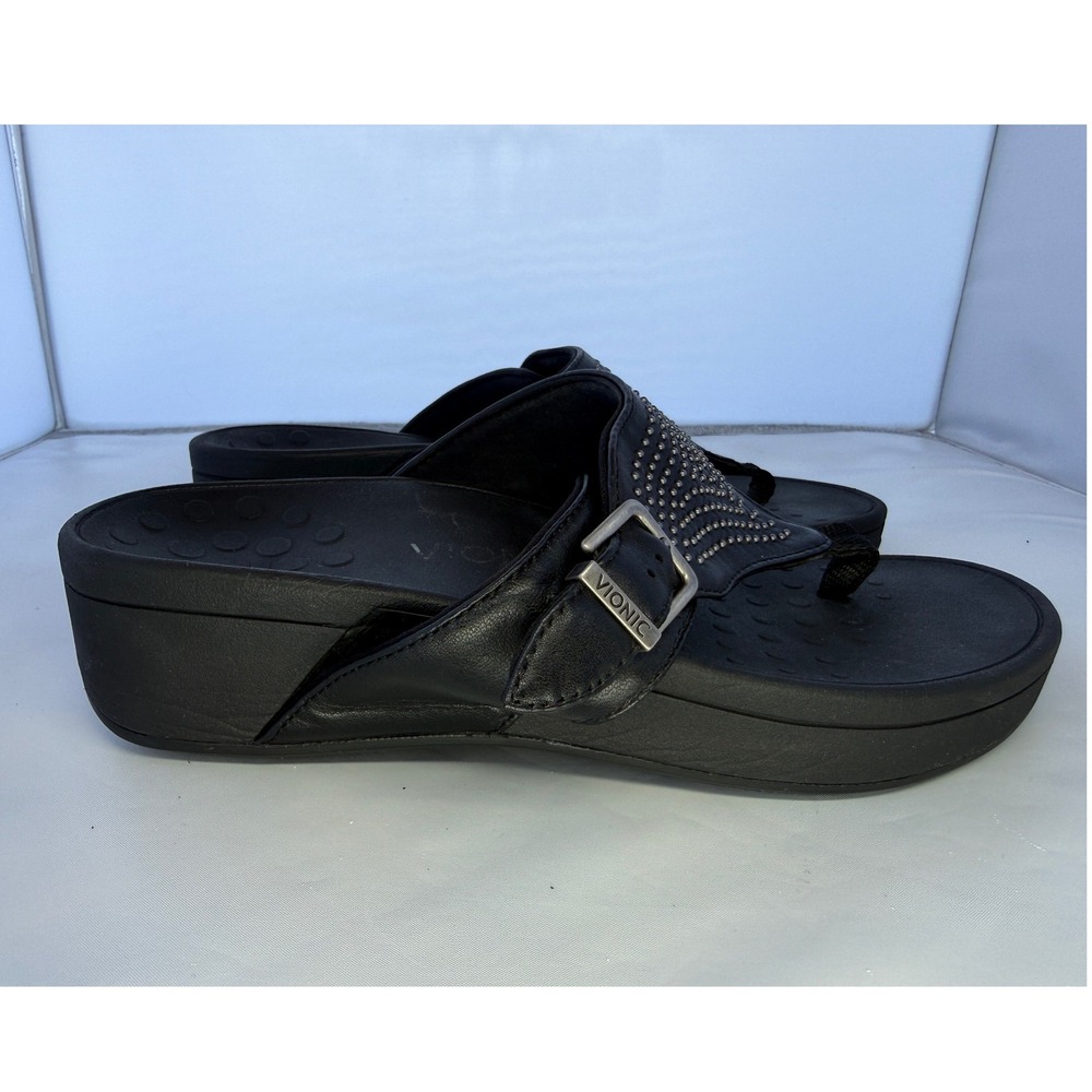 Vionic Studded Platform Wedge Thong Sandals Women's 9-9.5